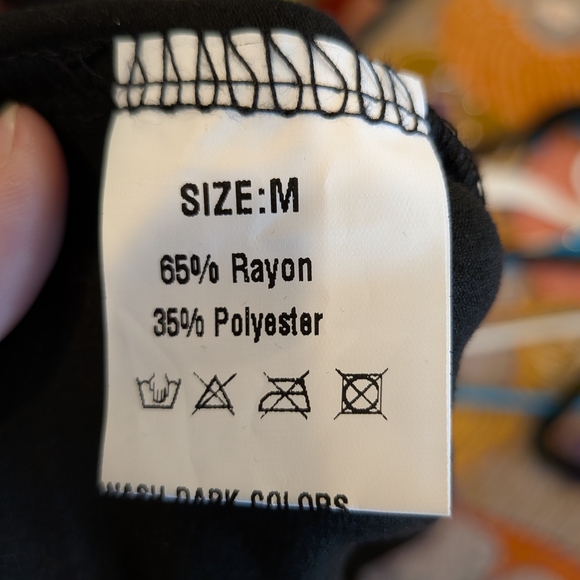 Women's Black Tee with Colorful Floral Embroidery - Picture 3 of 4